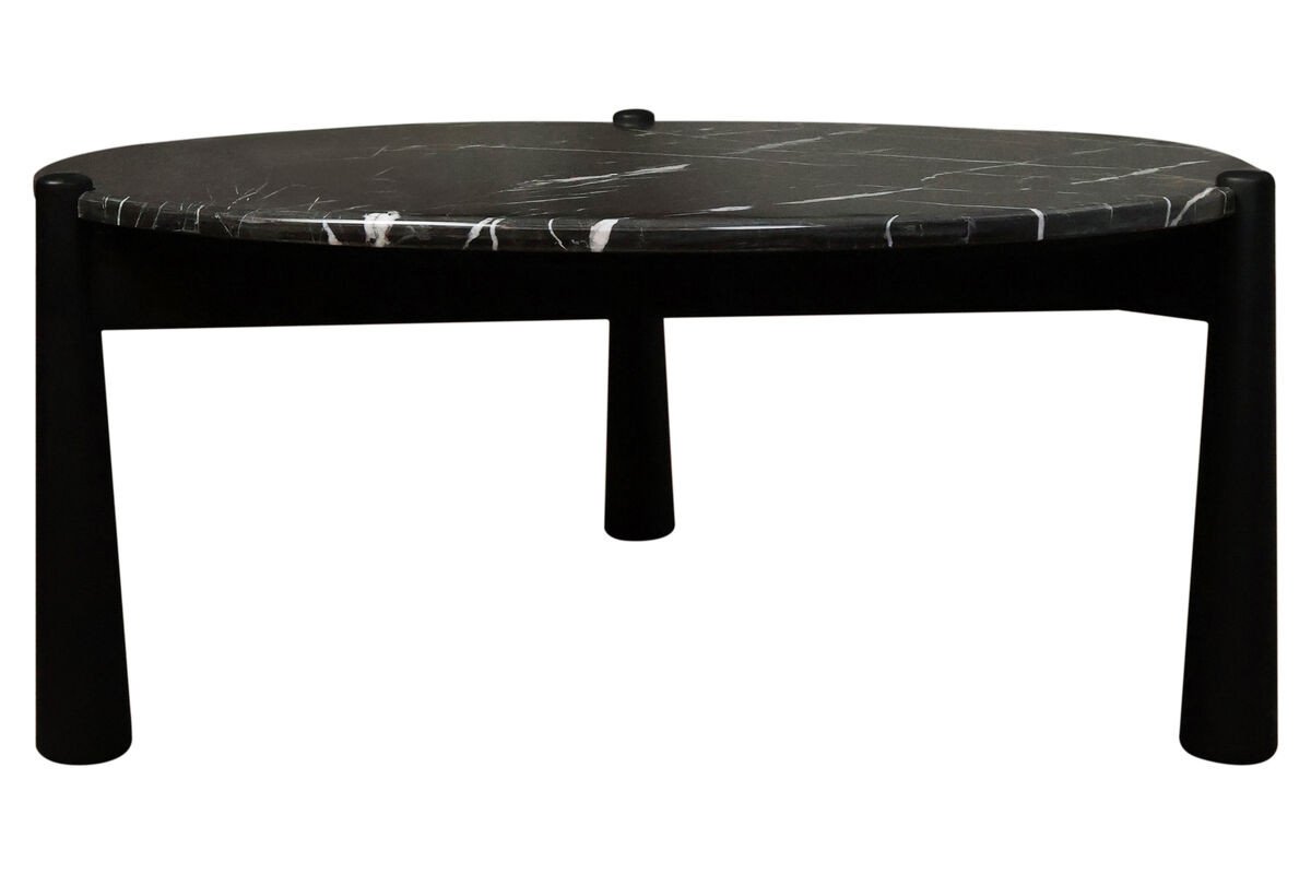 Wilbby Black and White Marble Top Coffee Table with Mango Wood Legs Wilbby Black and White Marble Top Coffee Table with Mango Wood Legs