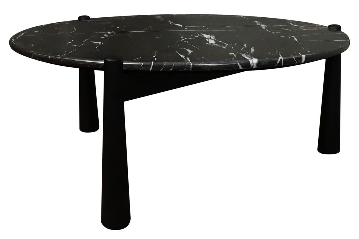Wilbby Black and White Marble Top Coffee Table with Mango Wood Legs Wilbby Black and White Marble Top Coffee Table with Mango Wood Legs