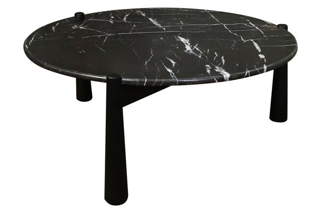 Wilbby Black and White Marble Top Coffee Table with Mango Wood Legs Wilbby Black and White Marble Top Coffee Table with Mango Wood Legs