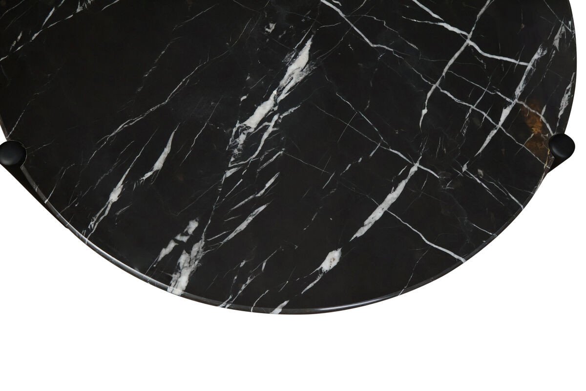 Wilbby Black and White Marble Top Coffee Table with Mango Wood Legs Wilbby Black and White Marble Top Coffee Table with Mango Wood Legs