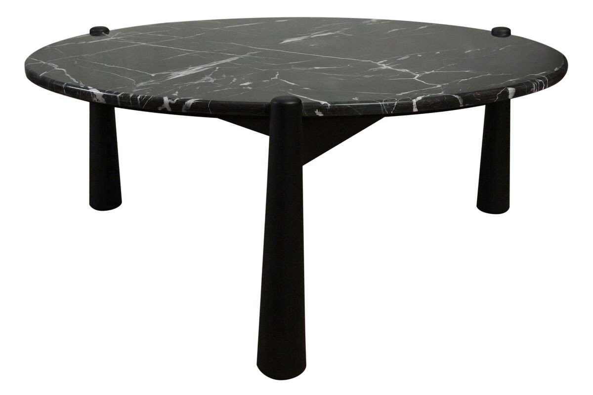 Wilbby Black and White Marble Top Coffee Table with Mango Wood Legs Wilbby Black and White Marble Top Coffee Table with Mango Wood Legs