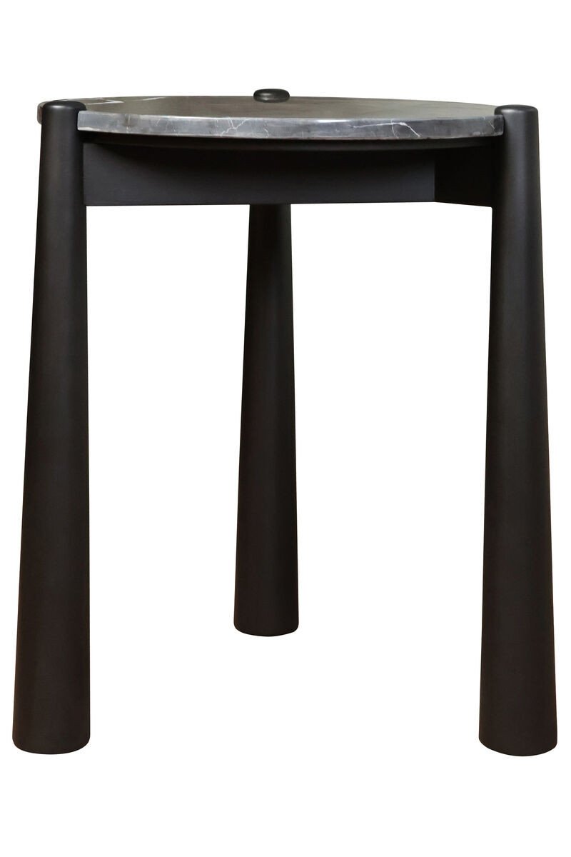 Wilbby Black and White Marble Top Side Table with Mango Wood Legs Wilbby Black and White Marble Top Side Table with Mango Wood Legs