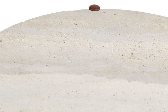 Wilbby Travertine Top and Brown Finish Mango Wood Coffee Table Wilbby Travertine Top and Brown Finish Mango Wood Coffee Table
