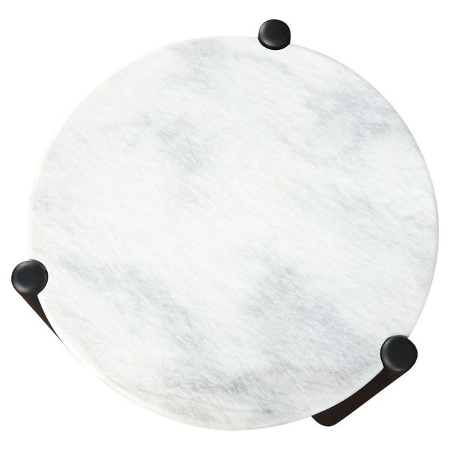 Wilbby White Marble Top and Black Finish Mango Wood Side Table Wilbby White Marble Top and Black Finish Mango Wood Side Table