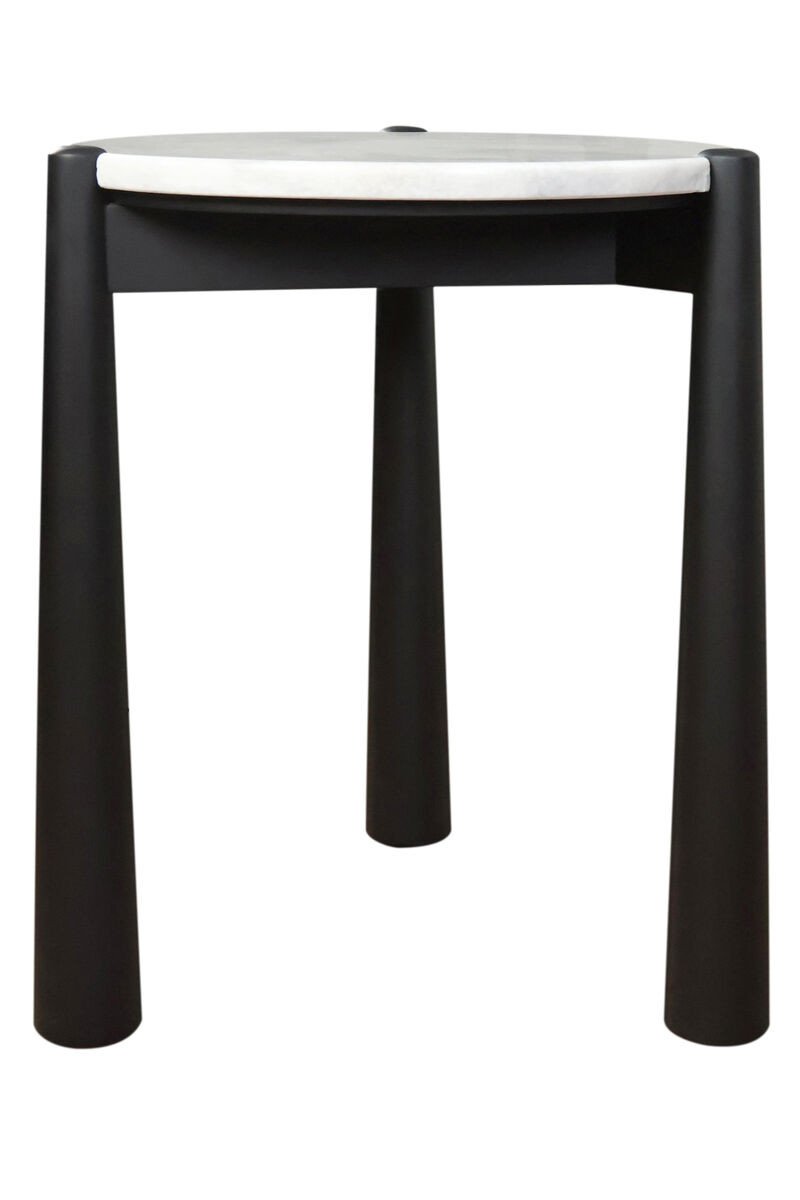 Wilbby White Marble Top and Black Finish Mango Wood Side Table Wilbby White Marble Top and Black Finish Mango Wood Side Table