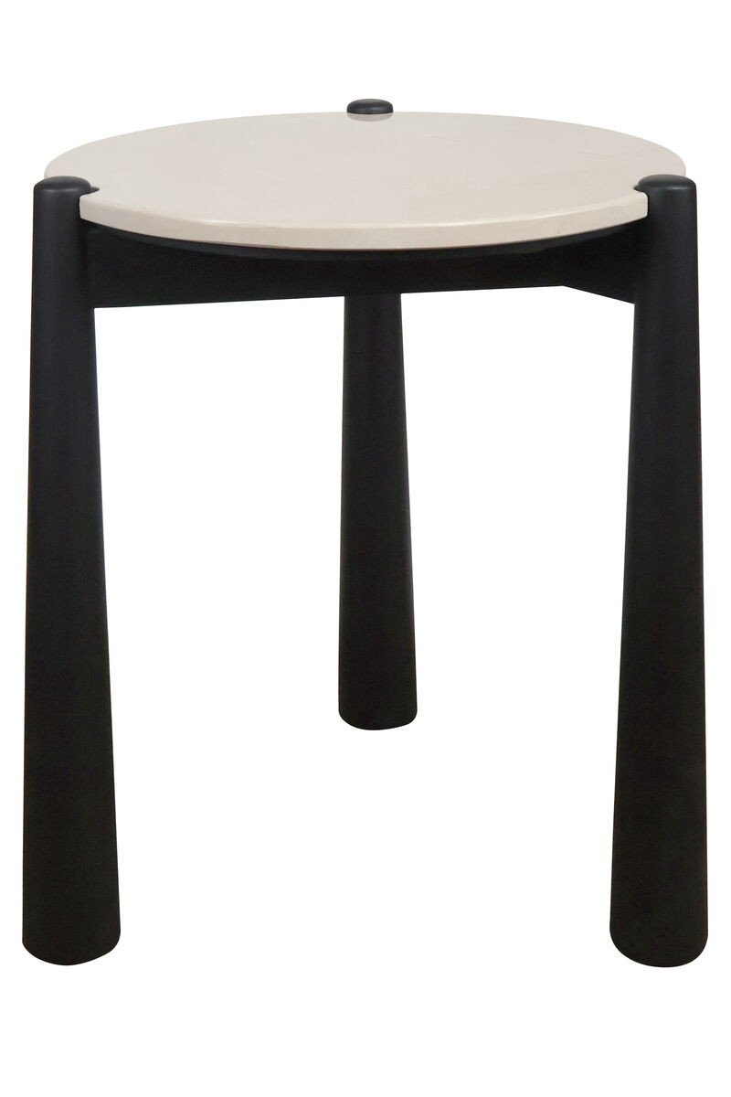 Wilbby Cream Marble Top and Mango Wood Side Table Wilbby Cream Marble Top and Mango Wood Side Table