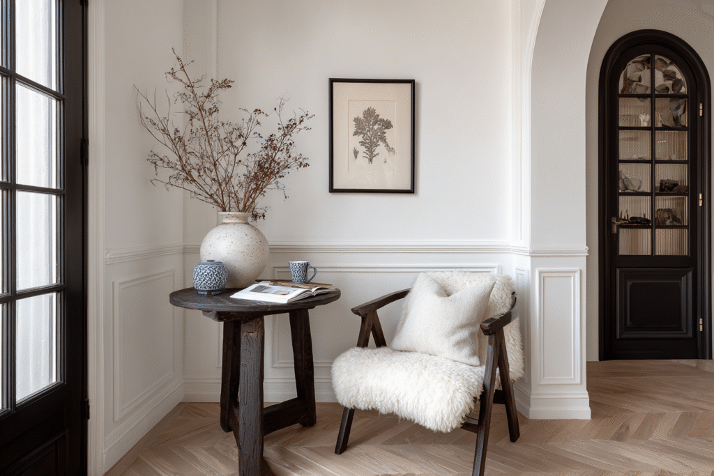 Stylish Wooden Side Table with Decorative accents