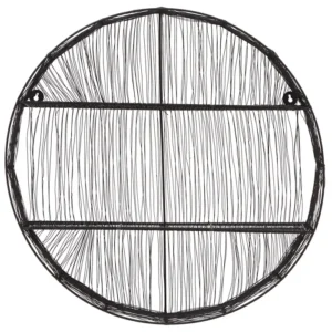 Zone Black Wire Round Wall Shelf