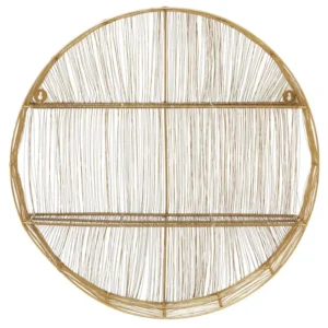 Zone Gold Wire Round Wall Shelf