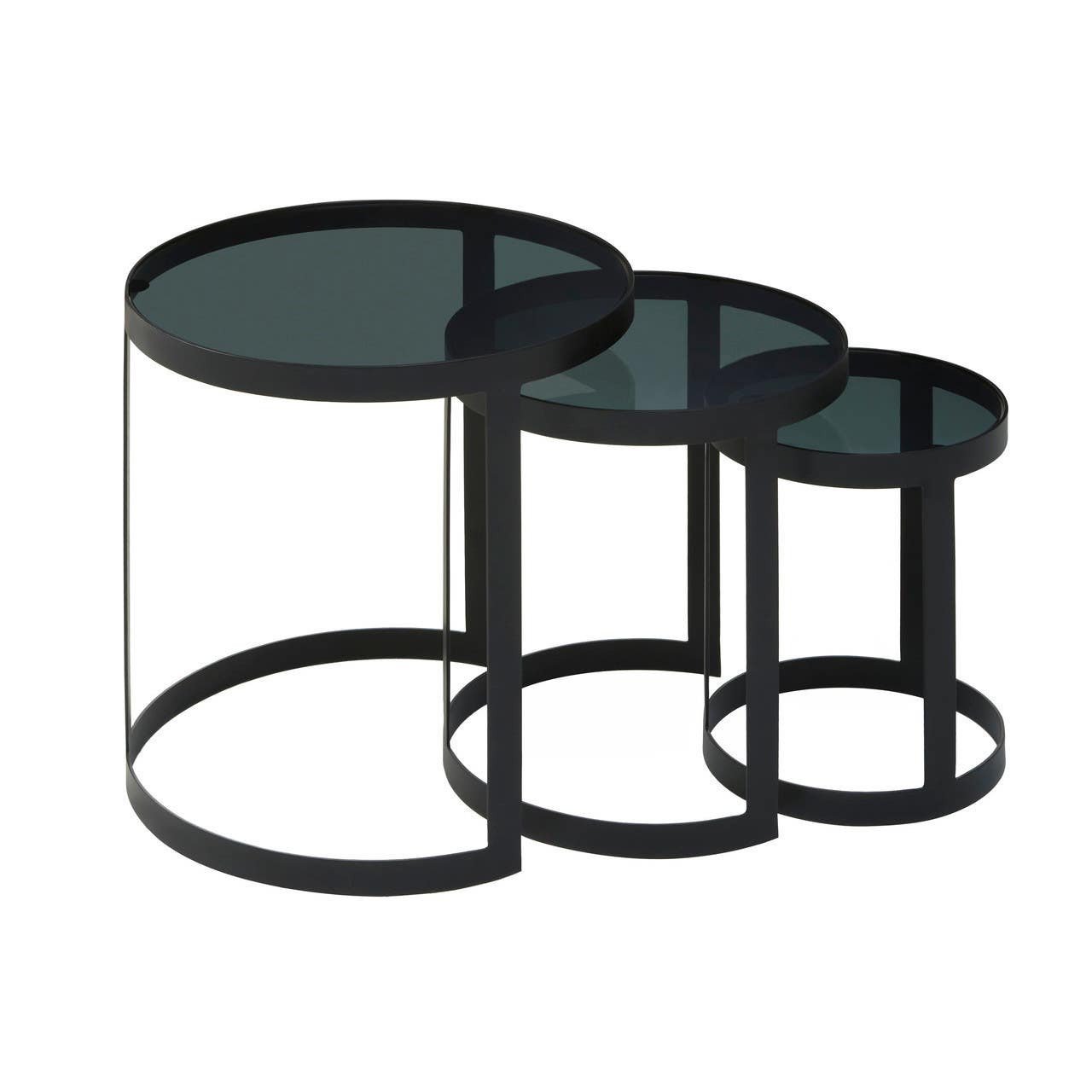 Ala Set Of Three Black Nesting Tables Ala Set Of Three Black Nesting Tables