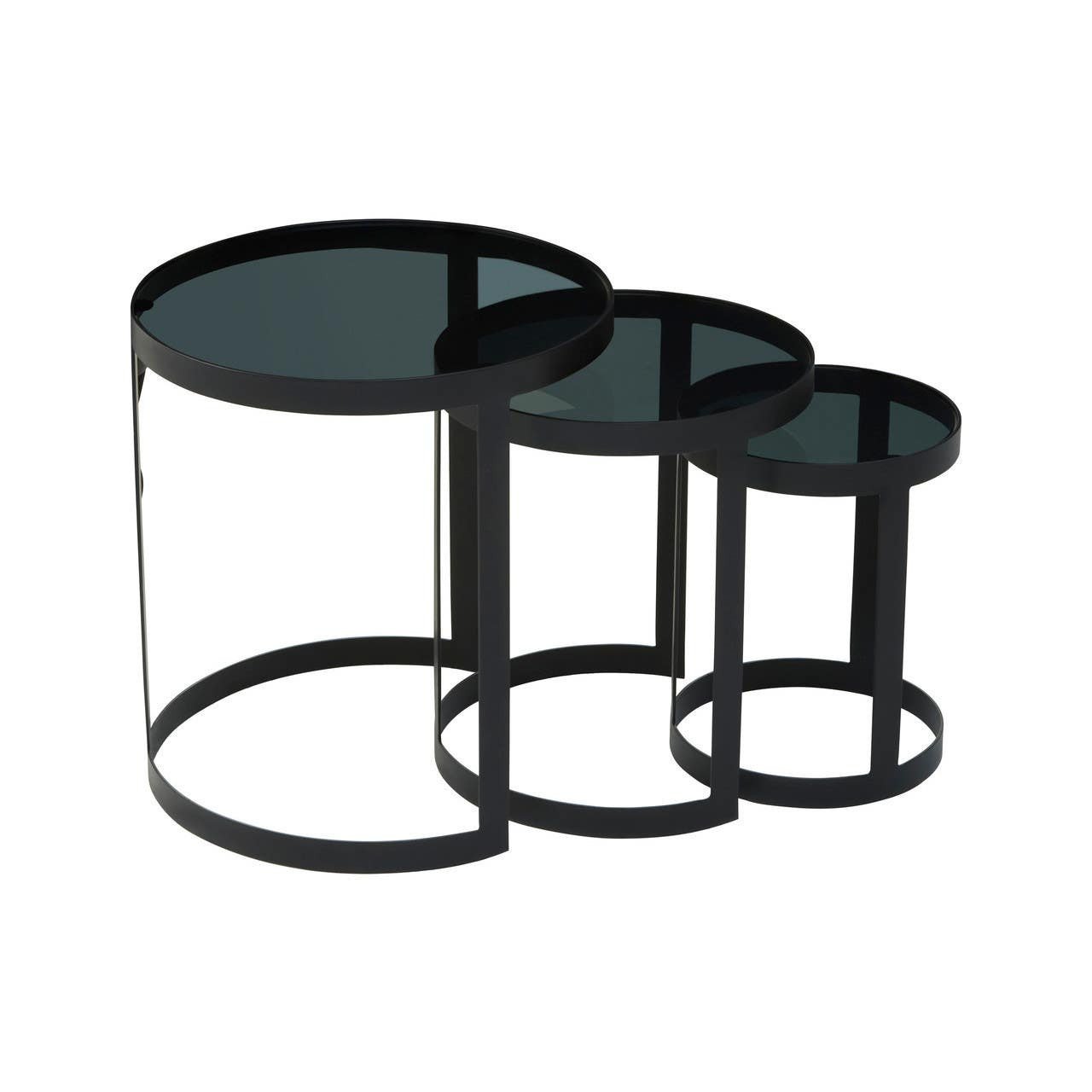 Ala Set Of Three Black Nesting Tables Ala Set Of Three Black Nesting Tables