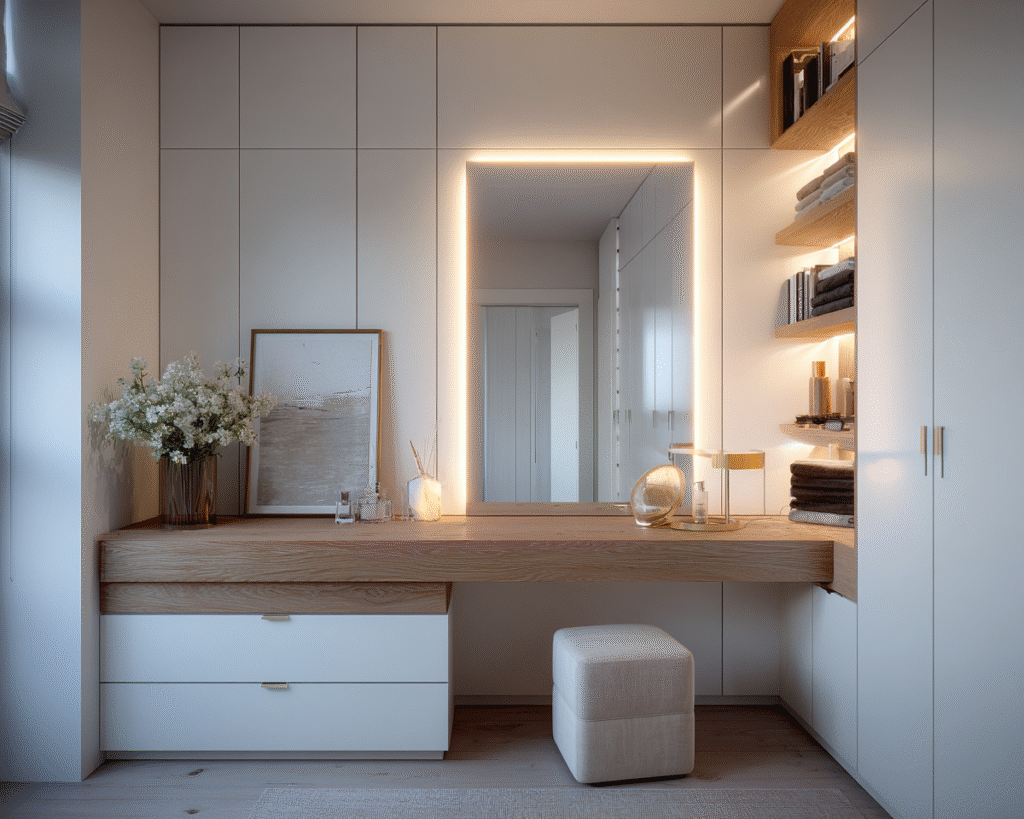 UK home renovation and decoration trends showing a finished living room with luxury décor, lighting and soft furnishings