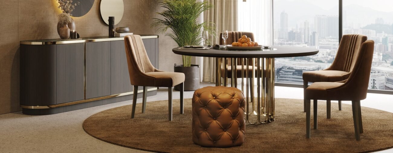 Cheryl dining table with lazy susan