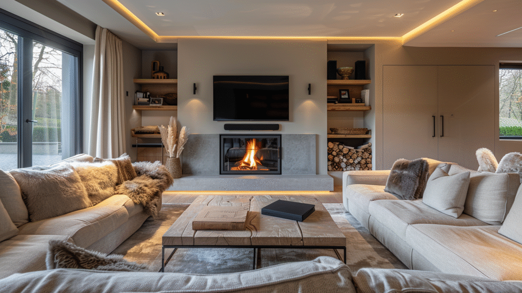 12 Solutions for a Living Room with Fireplace and TV That Compete for Attention
