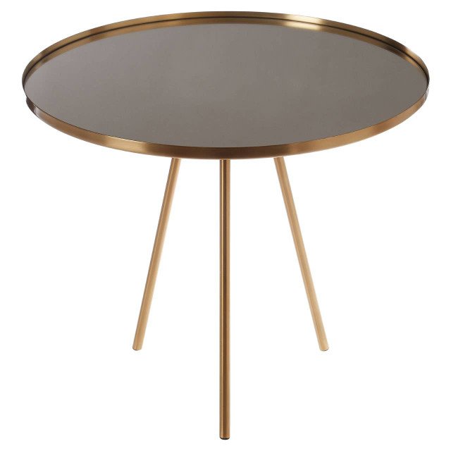 Ala Gold Finish Mirrored Top Side Table Ala Gold Finish Mirrored Top Side Table