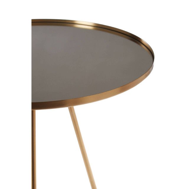 Ala Gold Finish Mirrored Top Side Table Ala Gold Finish Mirrored Top Side Table