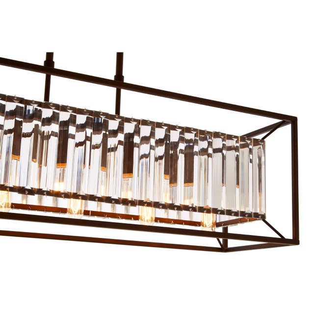 Kiko 5 Bulb Dark Bronze and Glass Ceiling Light Kiko 5 Bulb Dark Bronze and Glass Ceiling Light