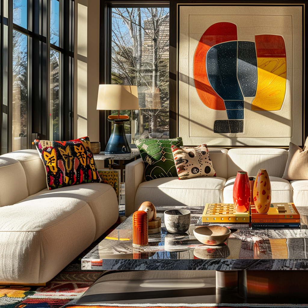 Maximalist Living room interior