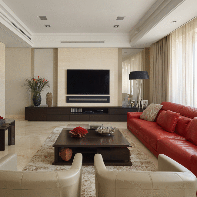 Luxury furniture statistics UK 2026 showing a premium living room with designer furniture and interior design trends