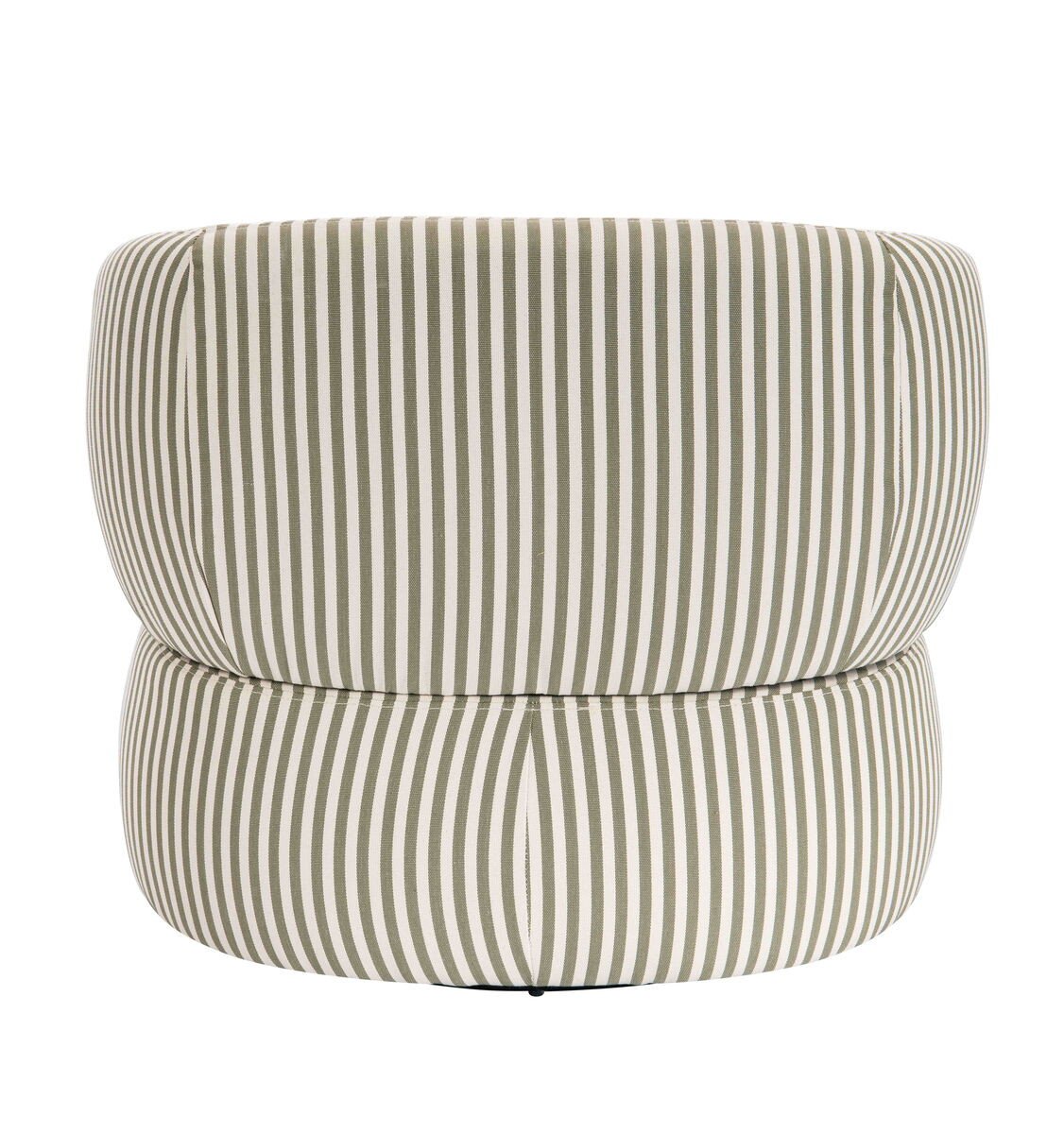 Prasac Olive Green and White Stripe Swivel Lounge Chair Prasac Olive Green and White Stripe Swivel Lounge Chair