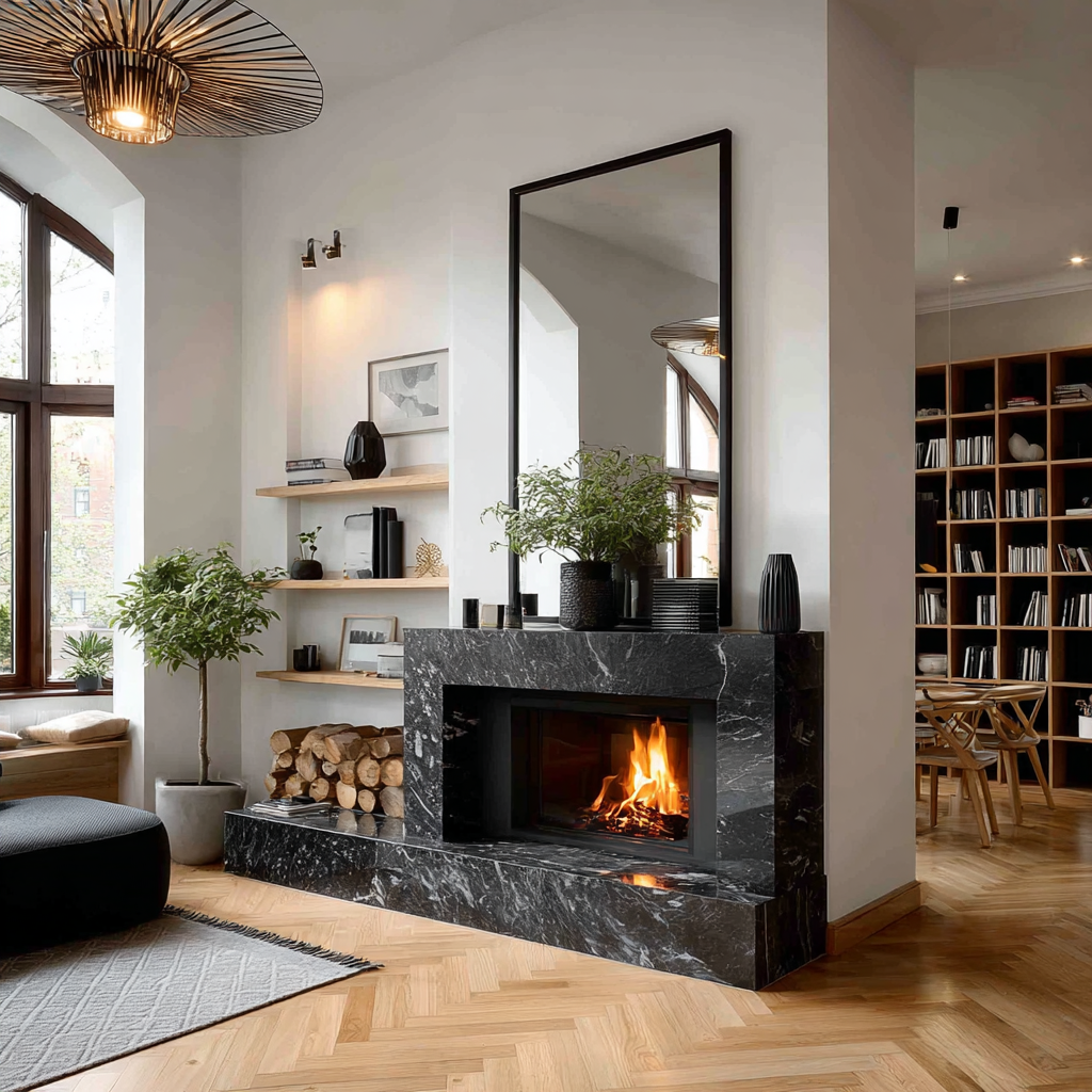 How to Decorate Around an Off-Center Fireplace: Balancing Beauty and Asymmetry Art, Mirrors