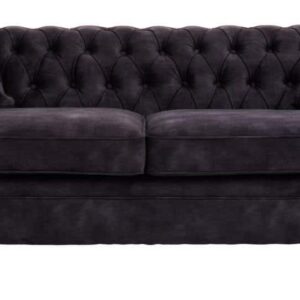 Sabrina Three Seat Grey Velvet Sofa