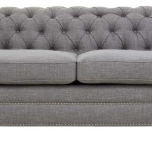 Stella Three Seat Grey Linen Sofa