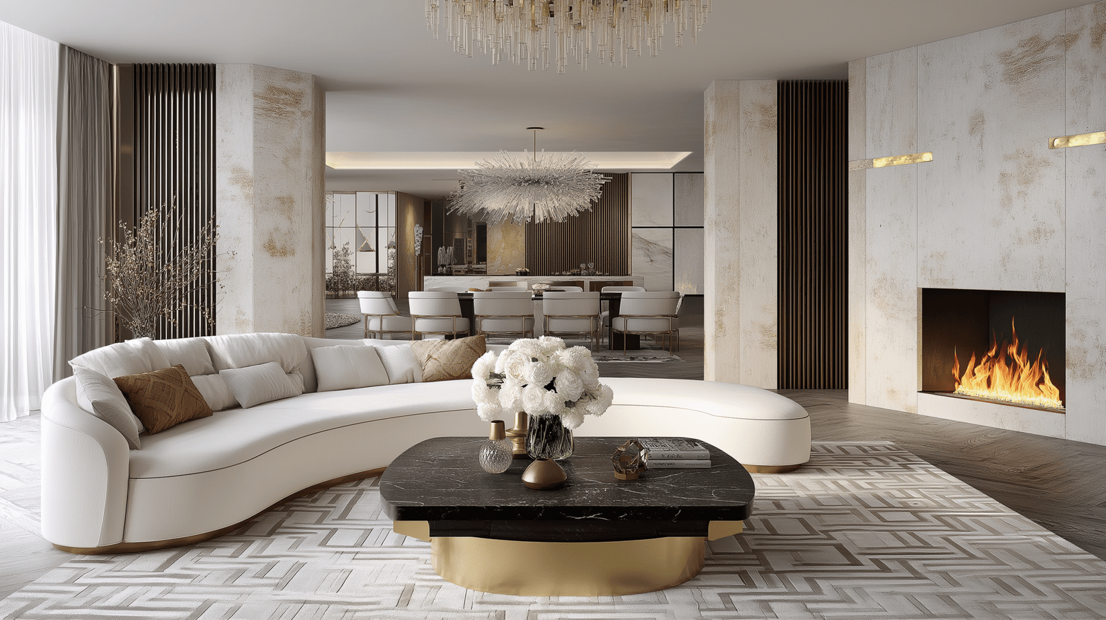 Home décor statistics UK 2026 showing a luxury interior with mirror, table lamp, side table and decorative accessories