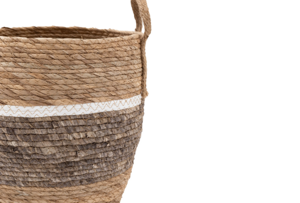 Woven Storage Basket Contrast Stripe Set of 3 - Image 3